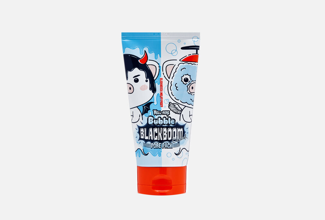 Маска для очищения пор с древесным углем Elizavecca Milky Piggy Hell-Pore Bubble Blackboom Pore Pack / объём 150 мл