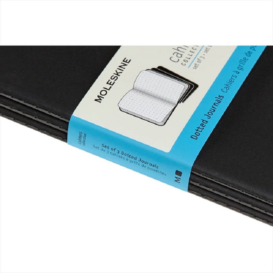 Блокнот в точку Moleskine CAHIER JOURNAL QP324 Xlarge, 190х250 мм, обложка картон, 120 страниц, черный (3 штуки) — фото 1