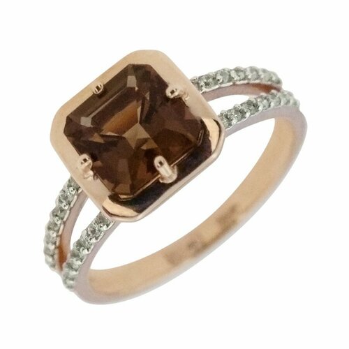 Кольцо ALORIS, красное золото, 585 проба, раухтопаз