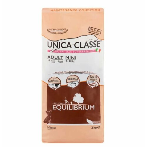 UNICA Adult Mini Equilibrium сухой корм для собак мелких пород с ягненком, 2 кг