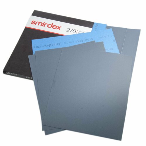 Наждачная бумага, шлифовальная шкурка, водостойкая, Smirdex 270, 230*280мм, P320, 20 листов.