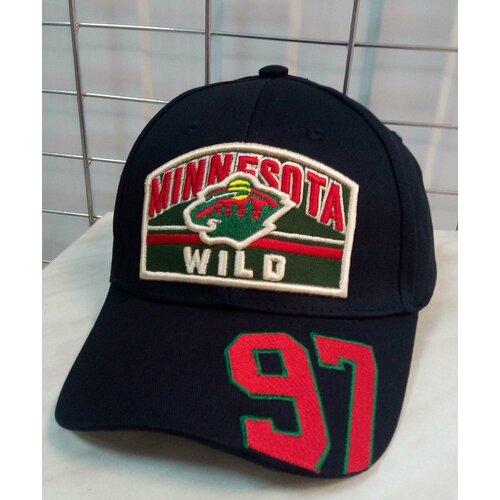 Для хоккея Миннесота кепка хоккейного клуба NHL MINNESOTA WILD (Сша ) №97 , бейсболка летняя с регулировкой размера темно-синяя