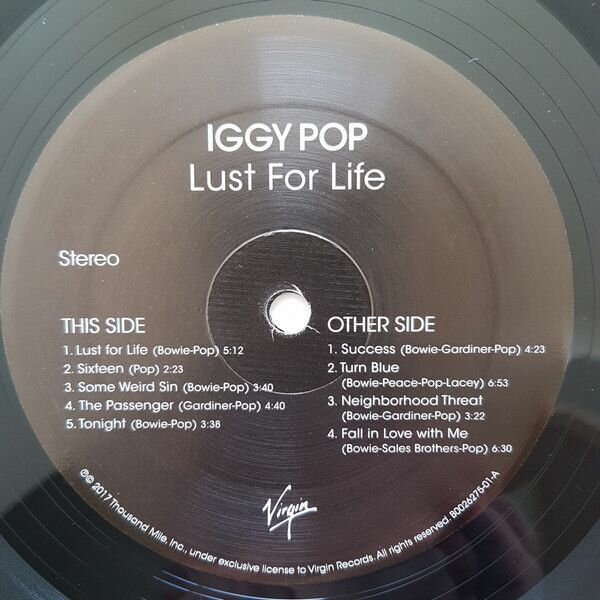 Iggy Pop Iggy Pop - Lust For Life Virgin - фото №15