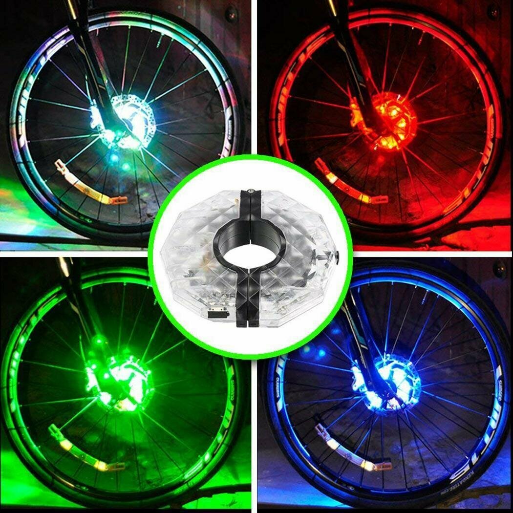 Светодиодная подсветка на ось колеса велосипеда самоката USB перезаряжаемый 12 часов работы водозащитный