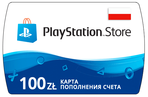 Пополнение счета PlayStation Store на 100 PLN (zl) / Код активации Злотые / Подарочная карта Плейстейшен Стор / Gift Card (Польша)