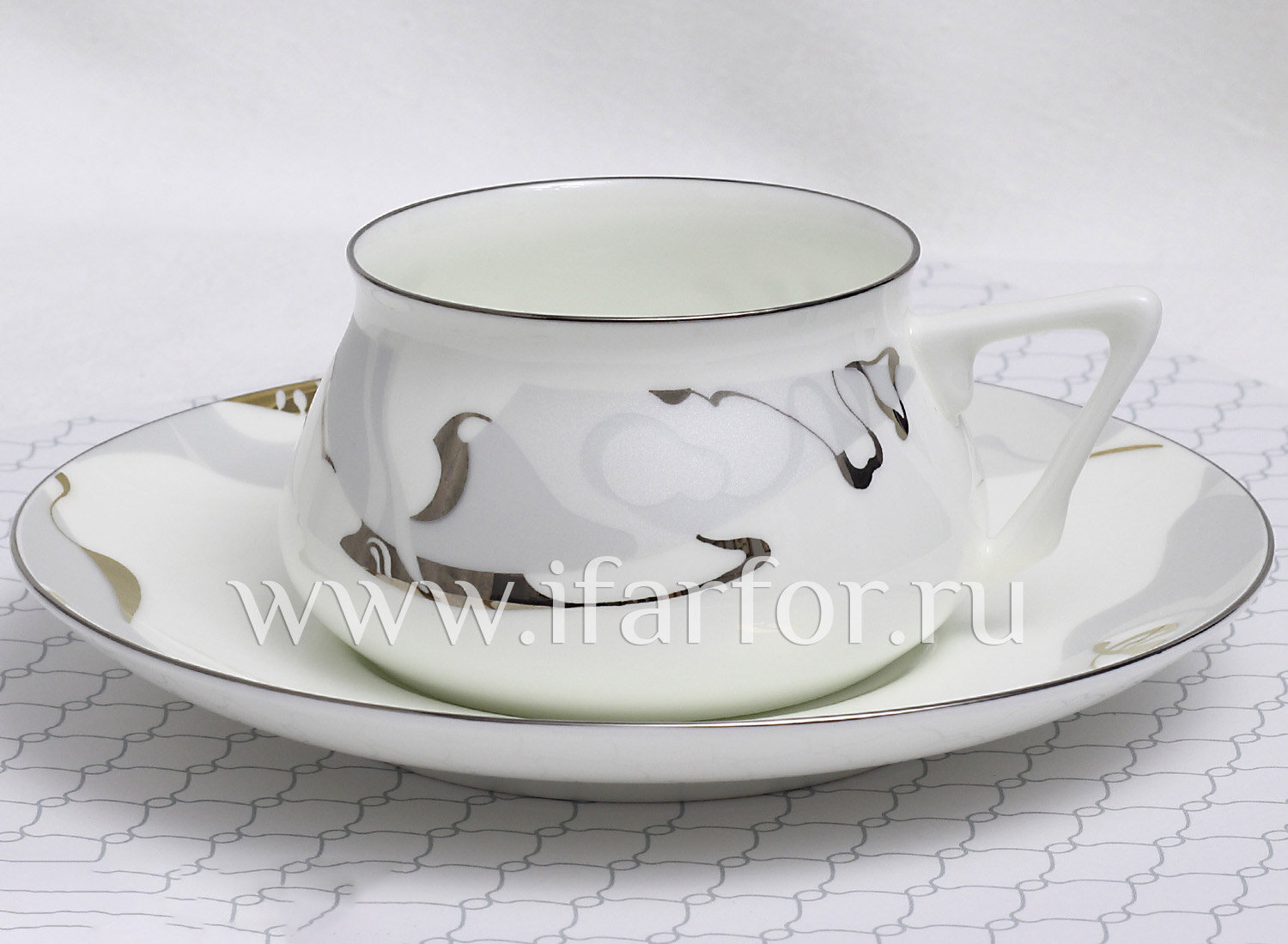 Чашка с блюдцем кофейная ИФЗ Билибина 1 Крокус 180 мл - фото №1