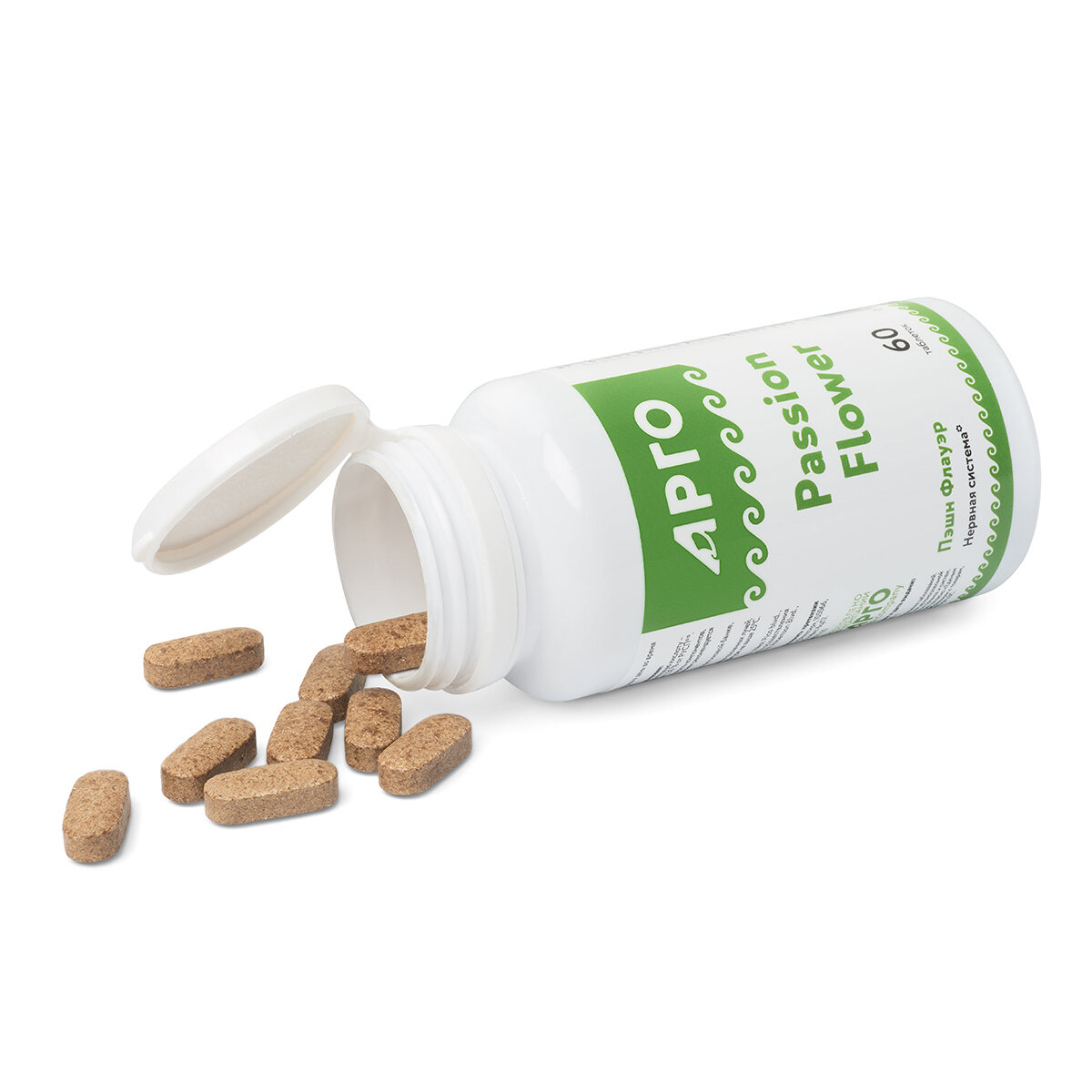 Изображение Пэшн Флауэр (Nutricare, АРГО) Растительное седативное, восстанавливает биоритмы при смене часовых поясов, 60 таб.