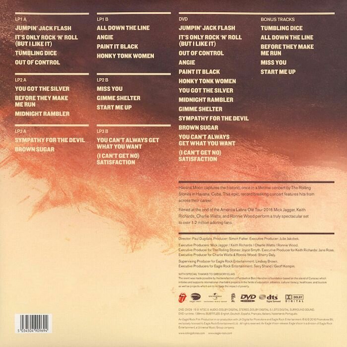 Виниловая пластинка Universal Music Rolling Stones, The Havana Moon (+DVD) Eagle Records - фото №15