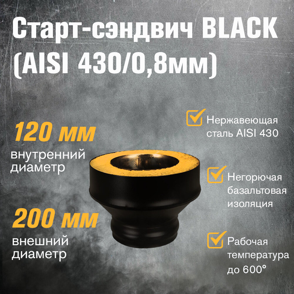 Старт-сэндвич BLACK (AISI 430/0,8мм) (120x200)