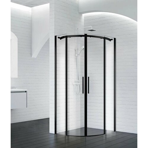 Душевой уголок 90x90 см BelBagno ACQUA-R-2-90-C-NERO прозрачное душевой уголок belbagno acqua 90x90 r 2 90 c nero