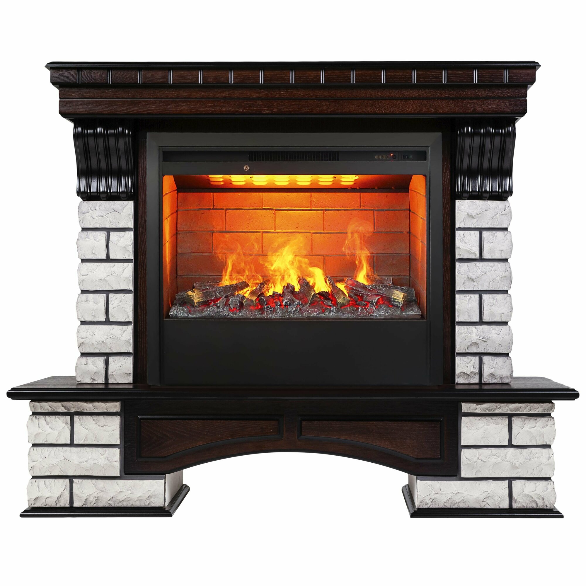 фото Электрокамин RealFlame COUNTRY ROCK 26 AO-215 с очагом 3D Helios 26