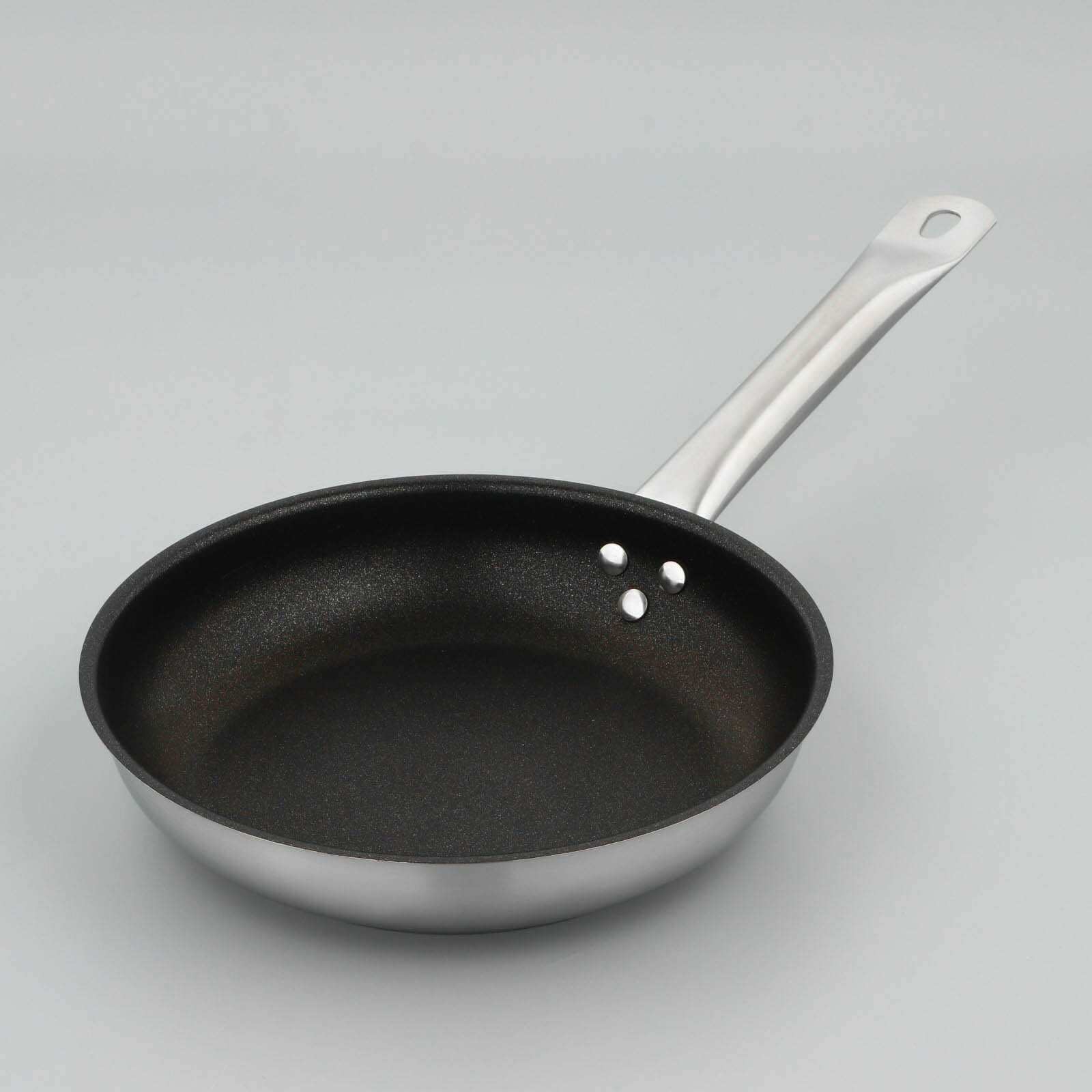 фото Сковорода из нержавеющей стали LUXSTAHL, d=24 см, h=5 см, тройное дно, антипригарное покрытие, индукция