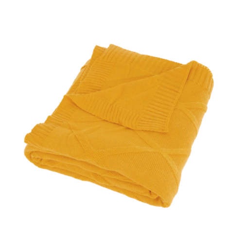 Плед вязаный 150x200 см акрил цвет жёлтый