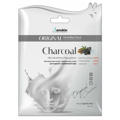 Маска для лица, 25гр, Charcoal Modeling Mask Refill, Anskin