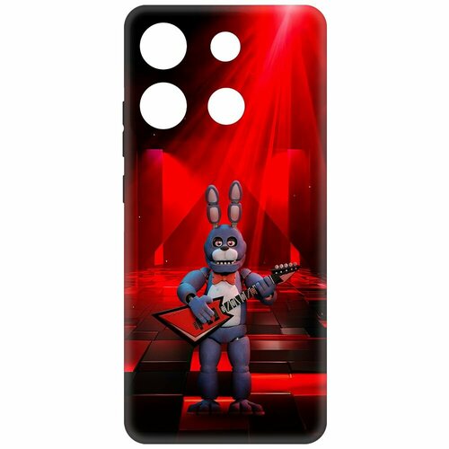 Чехол-накладка Krutoff Soft Case фнаф (FNAF) - Бонни с гитарой для INFINIX Smart 7 Plus черный чехол накладка krutoff soft case фнаф fnaf бонни с гитарой для iphone 7 plus 8 plus черный