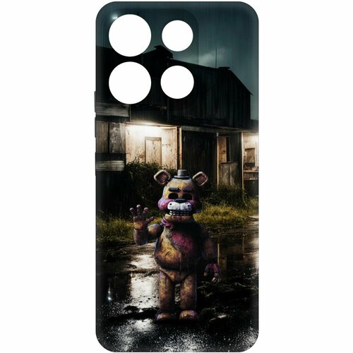 Чехол-накладка Krutoff Soft Case фнаф (FNAF) - Фредди под дождем для ITEL A60 черный чехол накладка krutoff soft case фнаф fnaf фредди под дождем для itel s23 черный