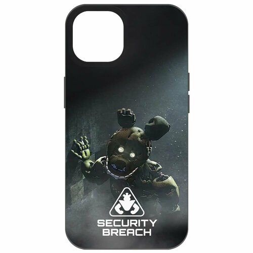 Чехол-накладка Krutoff Soft Case фнаф (FNAF) - Нарушение безопасности для iPhone 14 черный чехол накладка krutoff soft case фнаф fnaf кошмарный фредди для iphone 14 черный