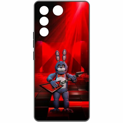 Чехол-накладка Krutoff Soft Case фнаф (FNAF) - Бонни с гитарой для Vivo T2 черный чехол накладка krutoff soft case фнаф fnaf бонни с гитарой для huawei mate 60 черный