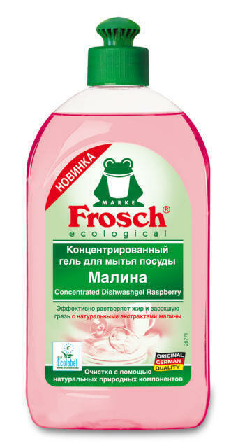 Frosch Концентрированный гель для мытья посуды Малина, 500 мл