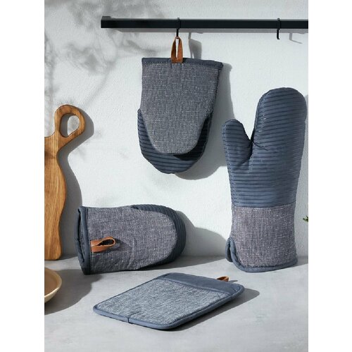 BY COLLECTION Комплект прихваток с силиконовым принтом 4 шт 100 хлопок серый 1943₽