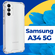Силиконовый чехол для Samsung Galaxy A34 5G / Чехол с защитой угл...