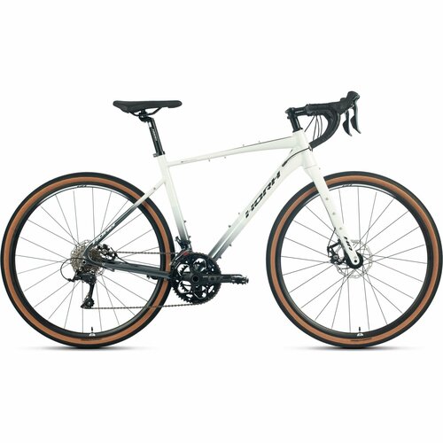Велосипед гравийный HORH HONG 700C 2023 ригид взрослый мужской алюминиевая рама оборудование Shimano Sora 18 скоростей дисковые механические тормоза цвет White-Grey-Black белыйсерыйчерный цвет размер рамы 52 см для роста 170-180 см 8342700₽