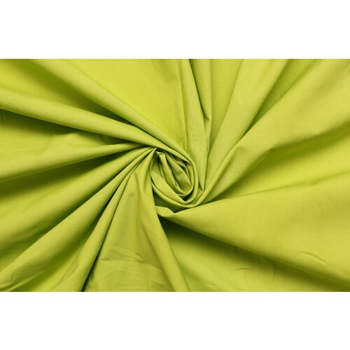 Ткань Хлопок-поплин стрейч цвета молодой зелени, ш146см, 0,5 м