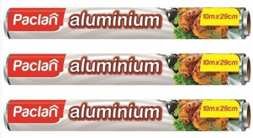 Paclan Фольга алюминиевая, 10 м х 29 см, 3 шт