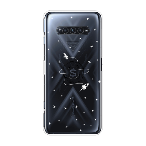 Силиконовый чехол на Xiaomi Black Shark 4/4S/4S Pro/4 Pro / Сяоми Black Shark 4/4 Про Полет вокруг луны, прозрачный