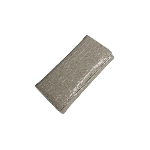 фото Кошелек , фактура под рептилию, глянцевая, серый 1