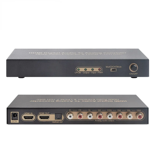 Аудио экстрактор 4K HDMI-HDMI, LPCM 7,1 CH DAC , SPDIF 5,1 7,1 цифро-аналоговый преобразователь коричневый, черный