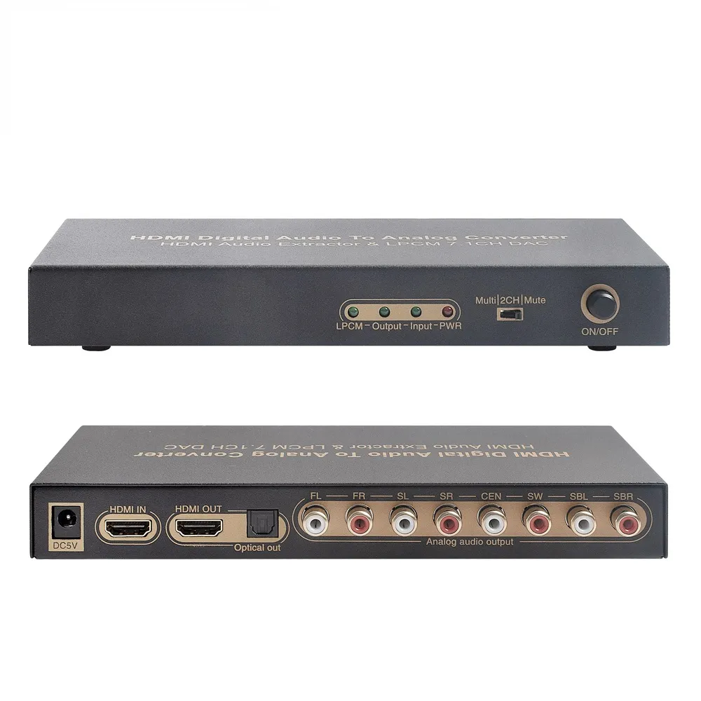 Аудио экстрактор 4K HDMI-HDMI, LPCM 7,1 CH DAC ,SPDIF 5,1 7,1 цифро-аналоговый преобразователь