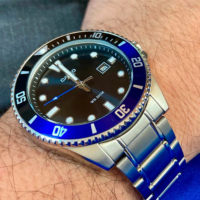 Наручные часы CASIO Collection, синий, серебряный, черный — фото 1