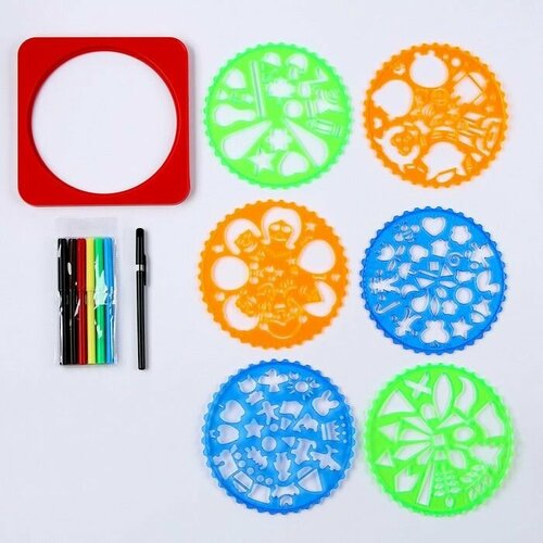 Трафареты Фантазия набор 6 шт 6 шт фломастеров ручка бумага 987₽