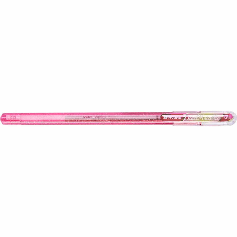 Ручка гелевая Pentel "Hybrid Dual Metallic" 1,0 мм, зеленый + красный металлик - фото №16