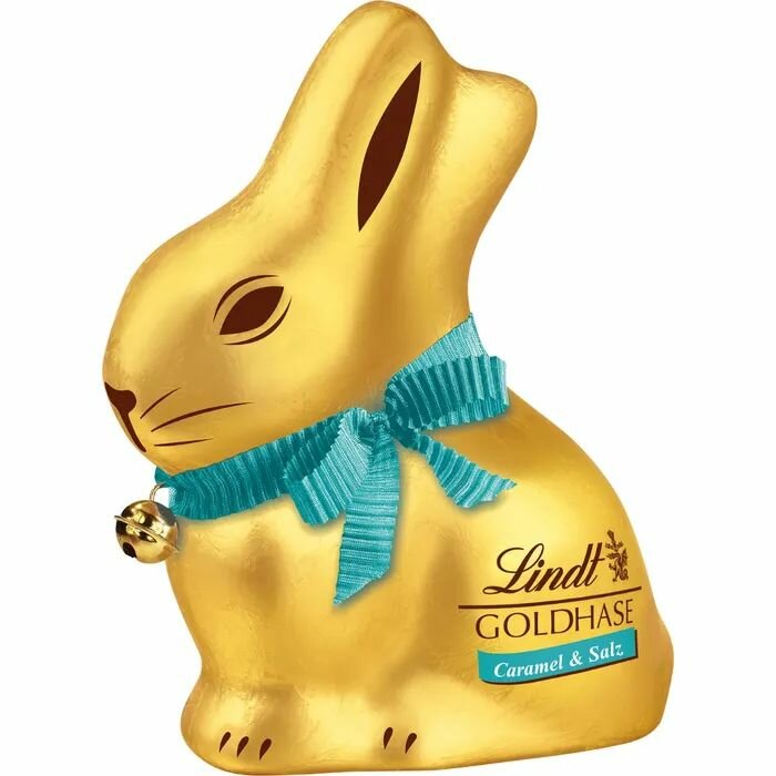 Lindt gold bunny пасхальный кролик из молочного шоколада с соленой карамелью 100 гр, высота 11 см (из Финляндии)