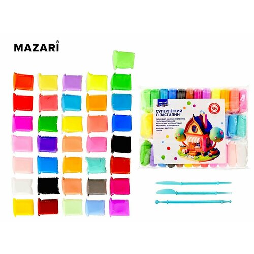 Воздушный супер легкий пластилин набор для творчества для лепки 36 цветов по 13г Mazari лёгкий воздушный пластилин 36 цветов набор для творчества набор для лепки подарок ребенку