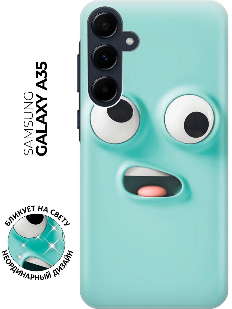 Силиконовый чехол на Samsung Galaxy A35 / Самсунг А35 с рисунком "Голубое лицо"