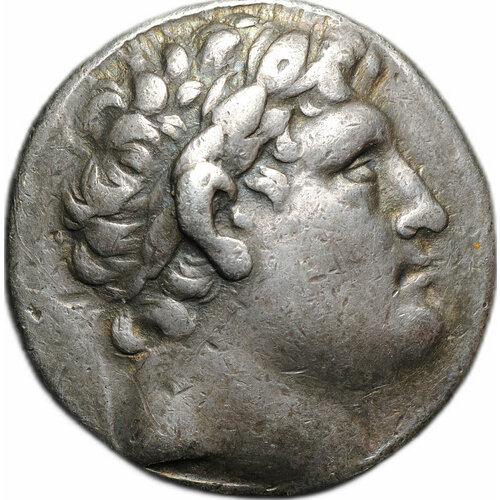 Монета Тетрадрахма 255 - 241 до н. э. Эвмен I (Атталиды) Афина на троне, щит справа Пергамское царство
