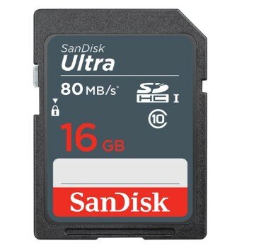 SanDisk Карта памяти SecureDigital 16GB SDHC Class 10 UHS-I Ultra 80MB s