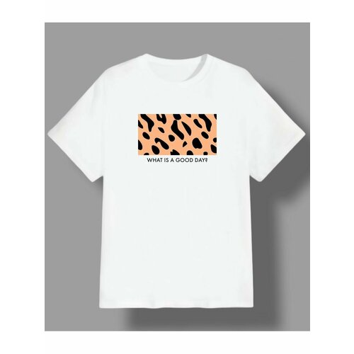 Футболка леопард, размер L, белый