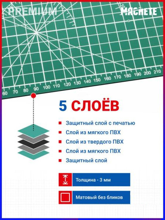 Коврик для резки 5-слойный формата A3 — фото 1