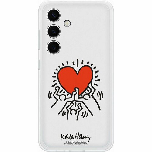 Чехол-накладка Samsung Flipsuit Case S24 белый (принт Keith Haring)