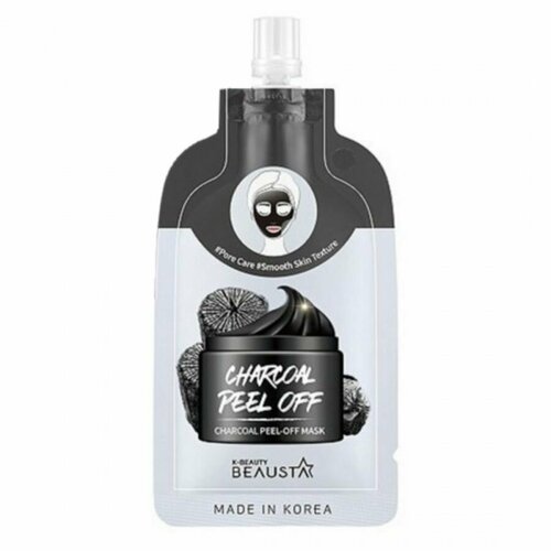 Маска для лица BEAUSTA Charcoal Peel Off Mask угольная, очищающая, 20 мл mаска маска плёнка угольная для лица skinapple charcoal peel off pack 1 шт