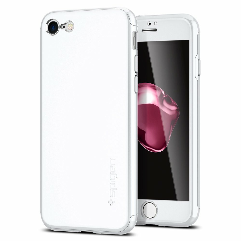Тонкий чехол SPIGEN для iPhone SE (2020) / 7 / 8 - Air Fit 360 - Белый - SGP-042CS21097
