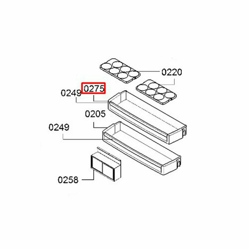 кредитница ch 02 04 матовая зеленый Дверной балкон для холодильника Bosch KGE39AK/KGV39XW (11022550)