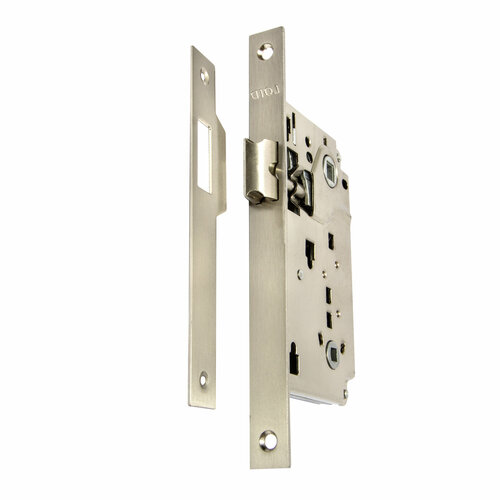 Врезной сантехнический межкомнатный дверной замок Loid 2056 B SN Матовый хром (межосевое 90 мм)