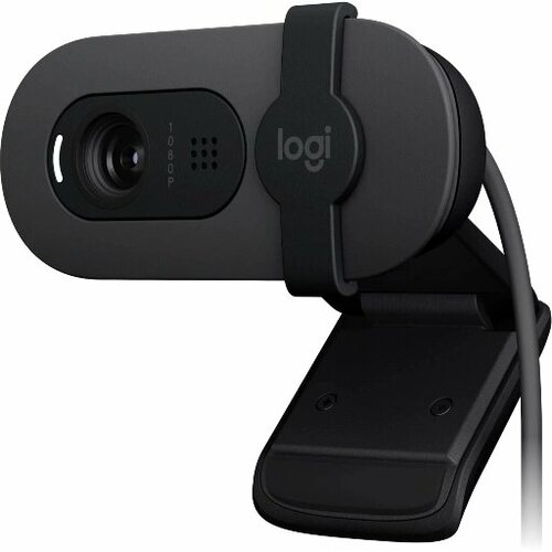 Камера Web Logitech HD Webcam Brio 90 графитовый 2Mpix (1920x1080) USB Type-C с микрофоном (960-001581) веб камера logitech group 1080p 30fps угол обзора 90° 10 кратное цифровое увеличение 960 001057