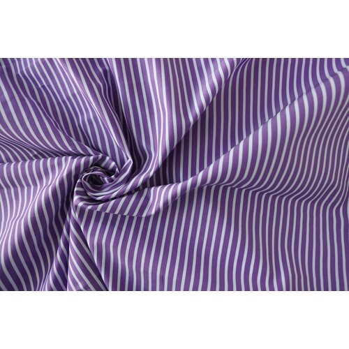 Ткань фиолетовый хлопок в белую полоску