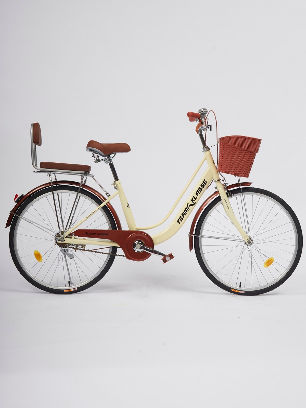 Прогулочный велосипед Team Klasse E-1-D, кремовый желтый, диаметр колес 24 дюймов